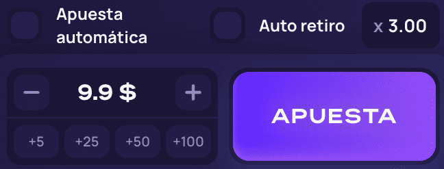 Panel de apuestas Lucky Jet